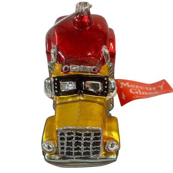 Department 56 Handblown Mercury Glass Jumbo Christmas 'Semi Truck' Ornament-NWT - Picture 3 of 6